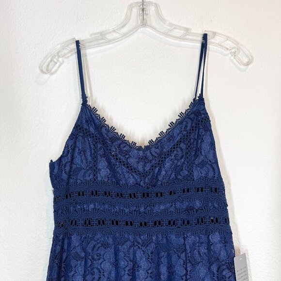 NSR Provance Blue Lace Mini Dress Fit and Flare Cocktail Medium - Picture 5 of 14
